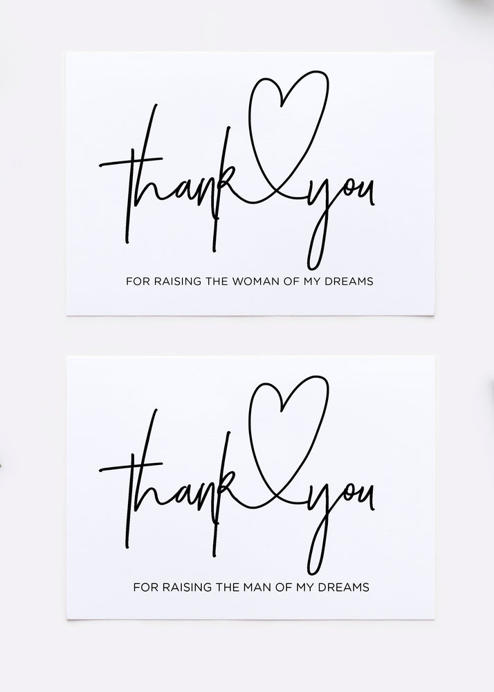 Thank You For Raising The Woman Of My Dreams Card for Mother & Father of The Bride
