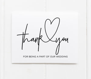 Wedding Thank You Card gift for bridal party