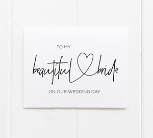 
            
                Load image into Gallery viewer, &amp;quot;To My Beautiful Bride On Our Wedding Day&amp;quot; Card for Bride from Groom
            
        