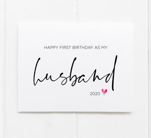 Happy First Birthday as My Husband Card