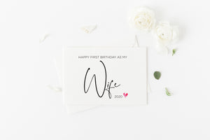 
            
                Load image into Gallery viewer, Cute Happy First Birthday as My Wife Card
            
        