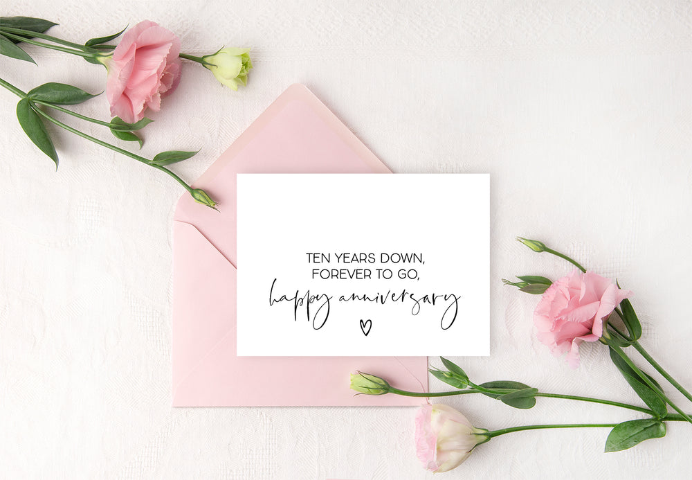 
            
                Load image into Gallery viewer, Ten Year Happy Anniversary Card 
            
        