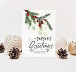 Seasons Greetings Cards, Personalized Christmas Wishes for Family Friends, Simple Christmas Card Set, Merry Christmas, Happy Holidays