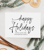 Happy Holiday Cards, Personalized Christmas Wishes for Family Friends, Simple Christmas Card Set, Merry Christmas, Seasons Greetings