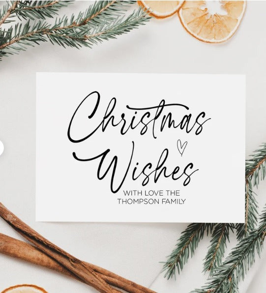 Christmas Cards, Holiday Cards, Personalized Christmas Card, Christmas Wishes, Simple Christmas Card Set, Merry Christmas, Seasons Greetings