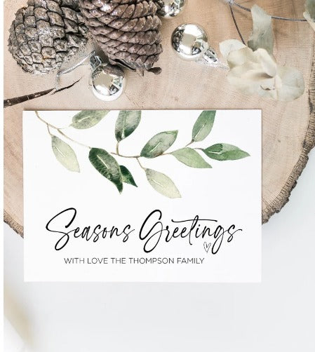 Seasons Greetings Cards, Personalized Christmas Wishes for Family Friends, Simple Christmas Card Set, Merry Christmas, Happy Holidays