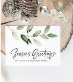Seasons Greetings Cards, Personalized Christmas Wishes for Family Friends, Simple Christmas Card Set, Merry Christmas, Happy Holidays