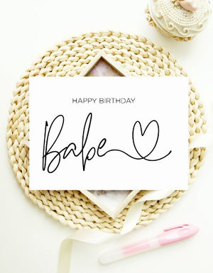 
            
                Load image into Gallery viewer, Happy Birthday Babe Card, Modern Birthday Card
            
        