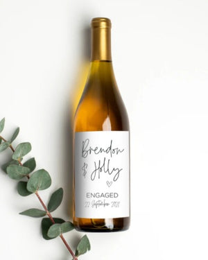 
            
                Load image into Gallery viewer, Custom Engagement Wine Bottle Label, Cute Congrats Labels, Personalized Labels, Engagement Party, Wine Bottle Stickers, You&amp;#39;re Engaged Names
            
        