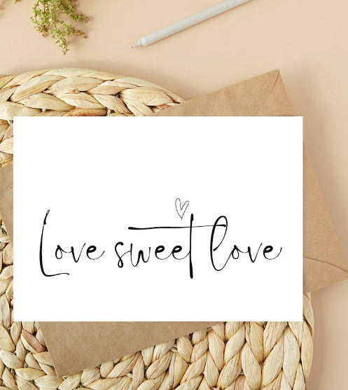 Love Sweet Love Wedding Day Card