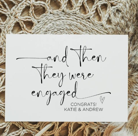 Congratulations Engagement Card, Bride and Groom Gift, Personalised Card for Couple getting Married, Custom Engaged Card, New Baby Congrats