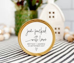 Custom Jam Jar Wedding Thank You Favor Stickers, Jam Packed With Love Stickers, Round Candy Labels, Circle Favours from Bride and Groom