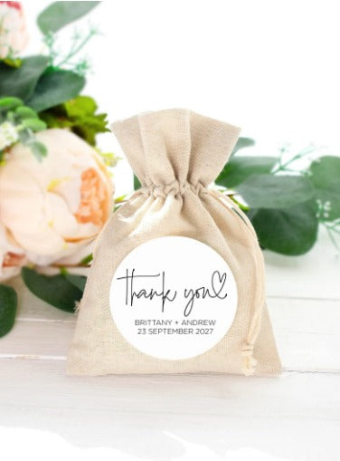 Custom Wedding Thank You Favor Stickers, Cute Party Tags, Round Candy Labels, Circle Favour Bag, Envelopes Invitations, from Bride and Groom