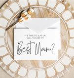 Will You Best Man Card, BestMan Card, Groomsman Card, Suit Up Best Man Invitation, Be My Best Man, Greeting, Asking Best Man, Keepsake Card