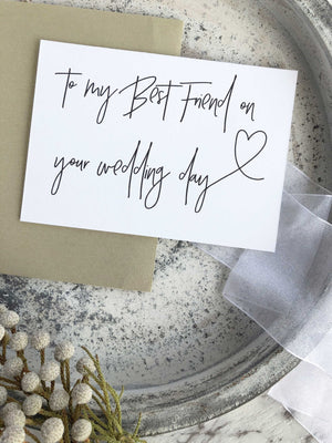 "To My Best Friend On Your Wedding Day" Wedding Gift Card