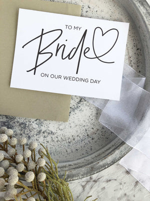 "To My Bride on Our Wedding Day" Card for Bride From Groom