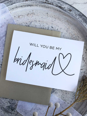 "Will You Be My Bridesmaid" Bridal Party Proposal Card