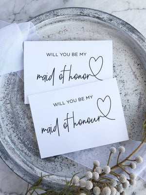 "Will You Be My Maid of Honor" Bridesmaid Proposal Card