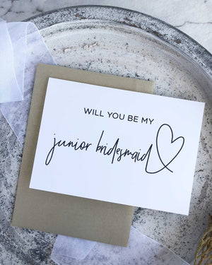 "Will You Be My Junior Bridesmaid" Proposal Card