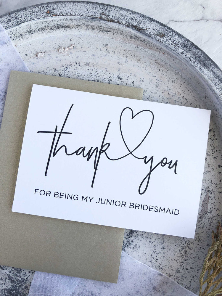 
            
                Load image into Gallery viewer, &amp;quot;Thank You For Being My Junior Bridesmaid Card&amp;quot; Bridal Party Gift
            
        