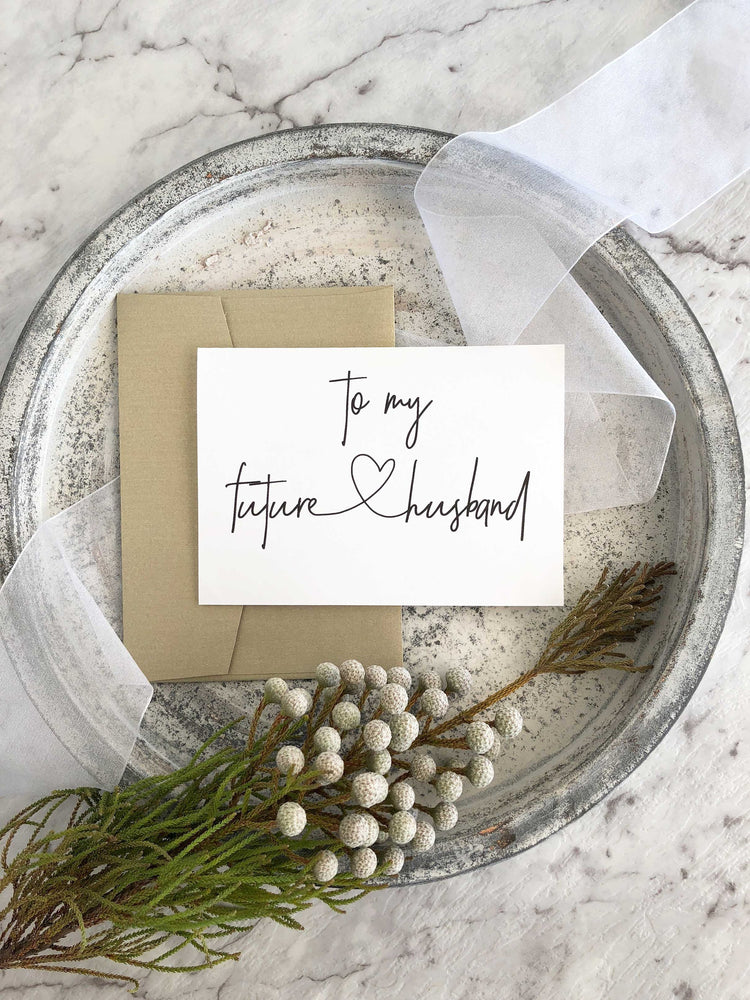 
            
                Load image into Gallery viewer, &amp;quot;To My Future Husband&amp;quot; Wedding Card From Bride to Groom
            
        