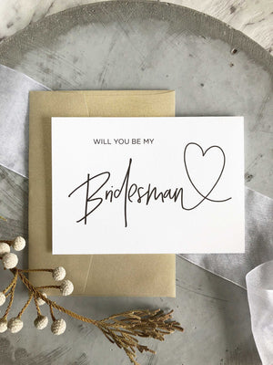 "Will You Be My Bridesman" Bridesman Proposal Card