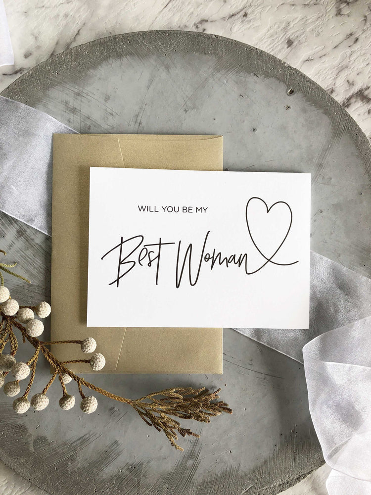 "Will You Be Our Best Woman" Proposal Card