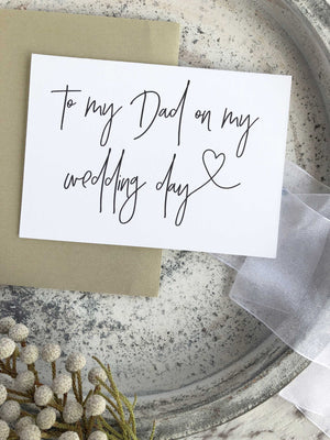 "To My Dad on My Wedding Day" Father of The Bride Card