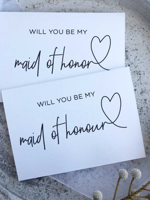 "Will You Be My Maid of Honor" Bridesmaid Proposal Card