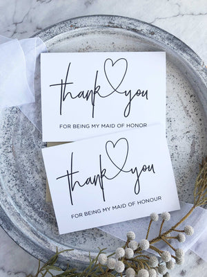 "Thank You For Being My Maid Of Honor" Thank You Card