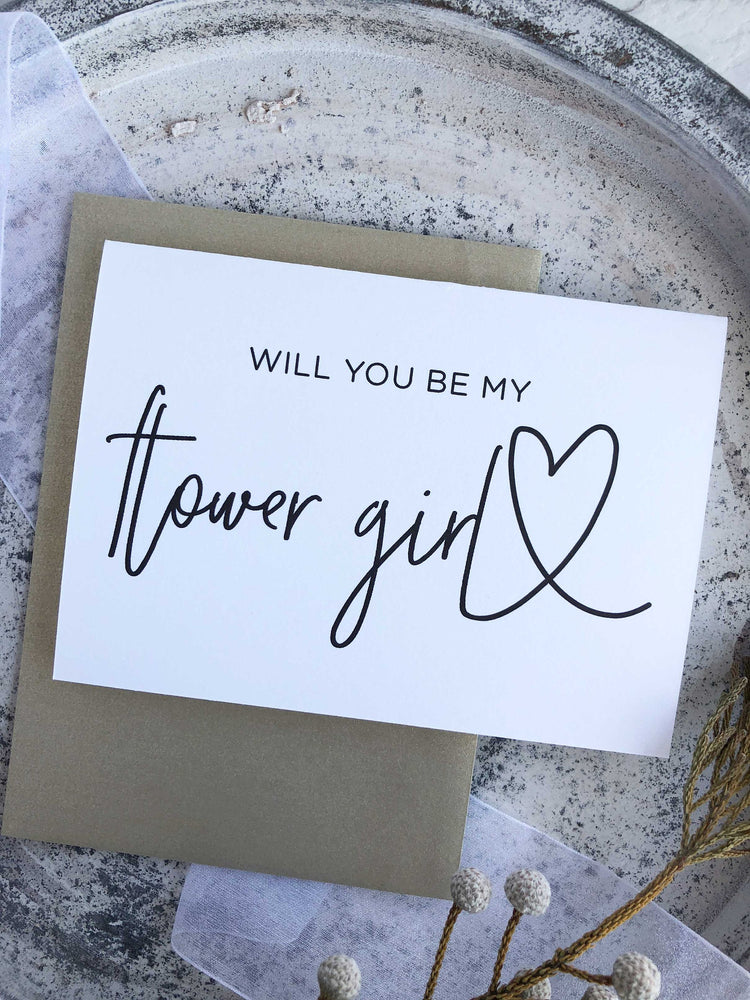 "Will You Be My Flower Girl" Wedding Card