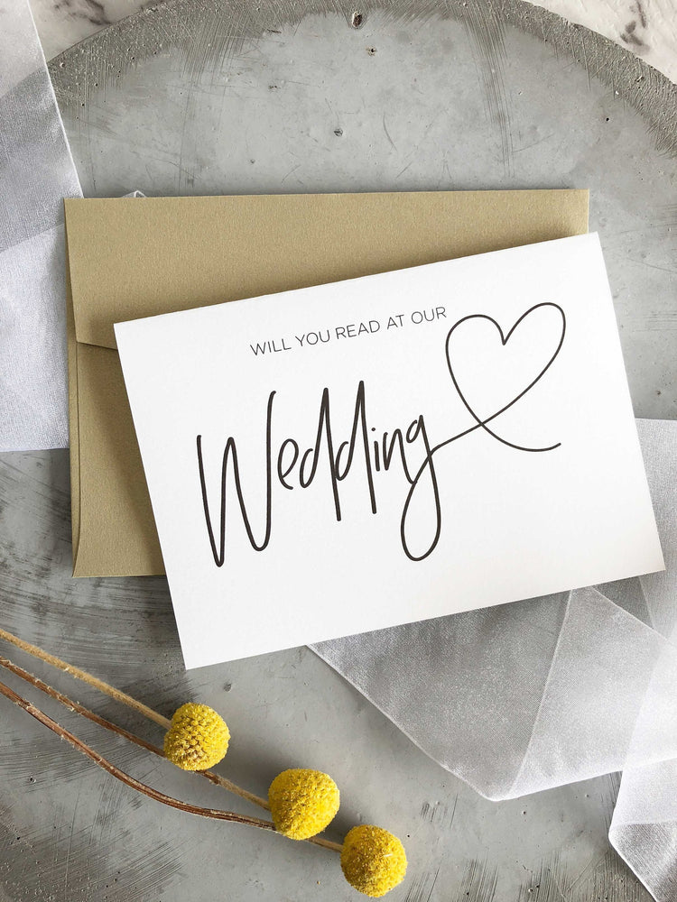 
            
                Load image into Gallery viewer, &amp;quot;Will You Read at our Wedding&amp;quot; Card
            
        