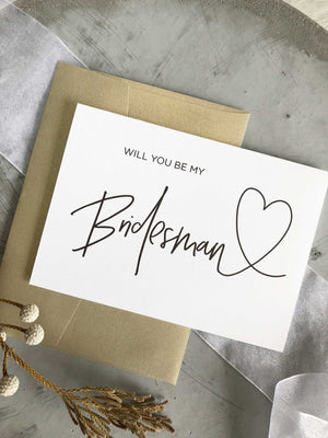 "Will You Be My Bridesman" Bridesman Proposal Card