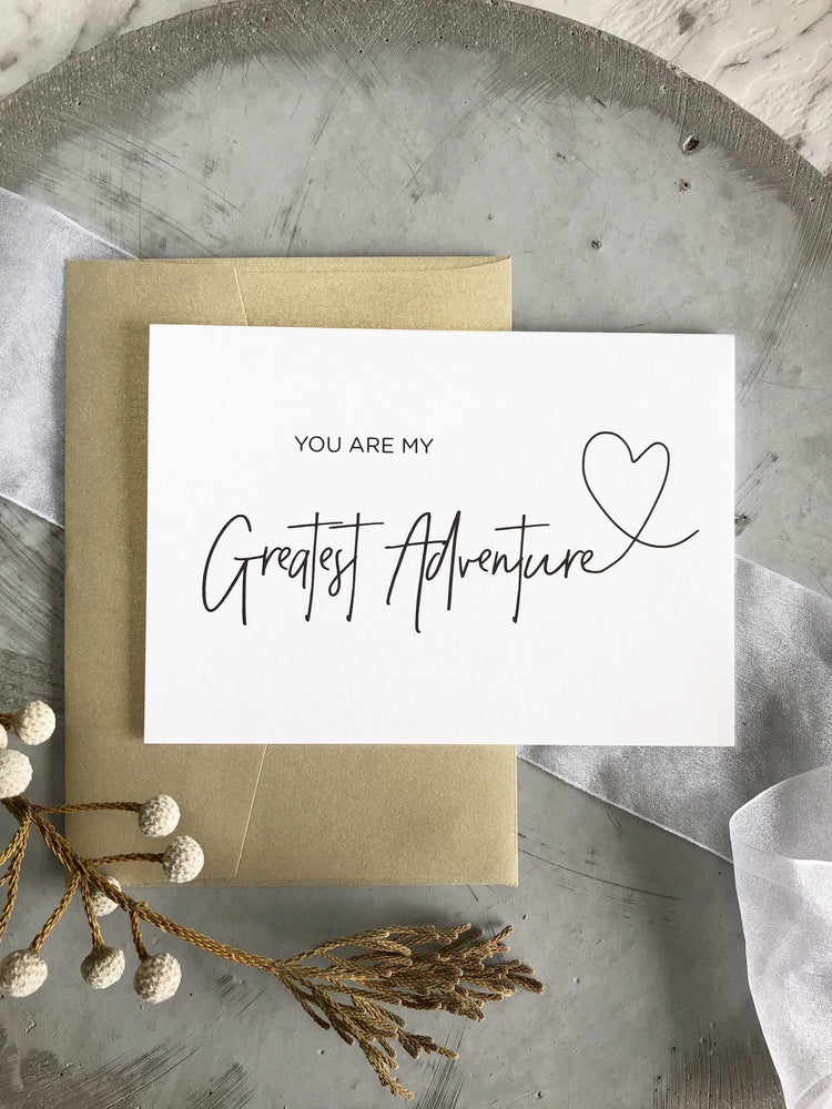 "You Are My Greatest Adventure" Wedding Card