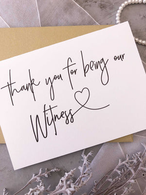 
            
                Load image into Gallery viewer, &amp;quot;Thank You For Being Our Witness&amp;quot; Wedding Day Card for Modern Wedding
            
        