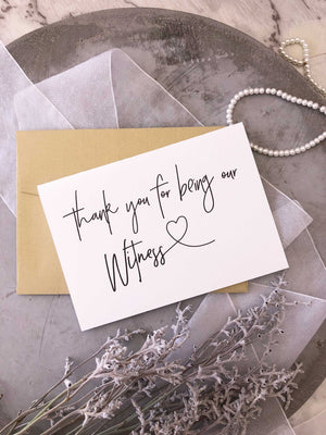 
            
                Load image into Gallery viewer, &amp;quot;Thank You For Being Our Witness&amp;quot; Wedding Day Card for Modern Wedding
            
        
